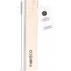 On the Go Stainless Steel Straw, Brush & Pouch