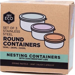 Stainless Steel Nesting Containers - Spring Pastels 3pk