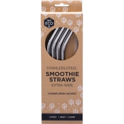 Stainless Steel Extra Wide Smoothie Straws - Bent 4pk