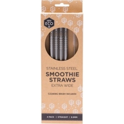 Stainless Steel Extra Wide Smoothie Straws - Straight 4pk